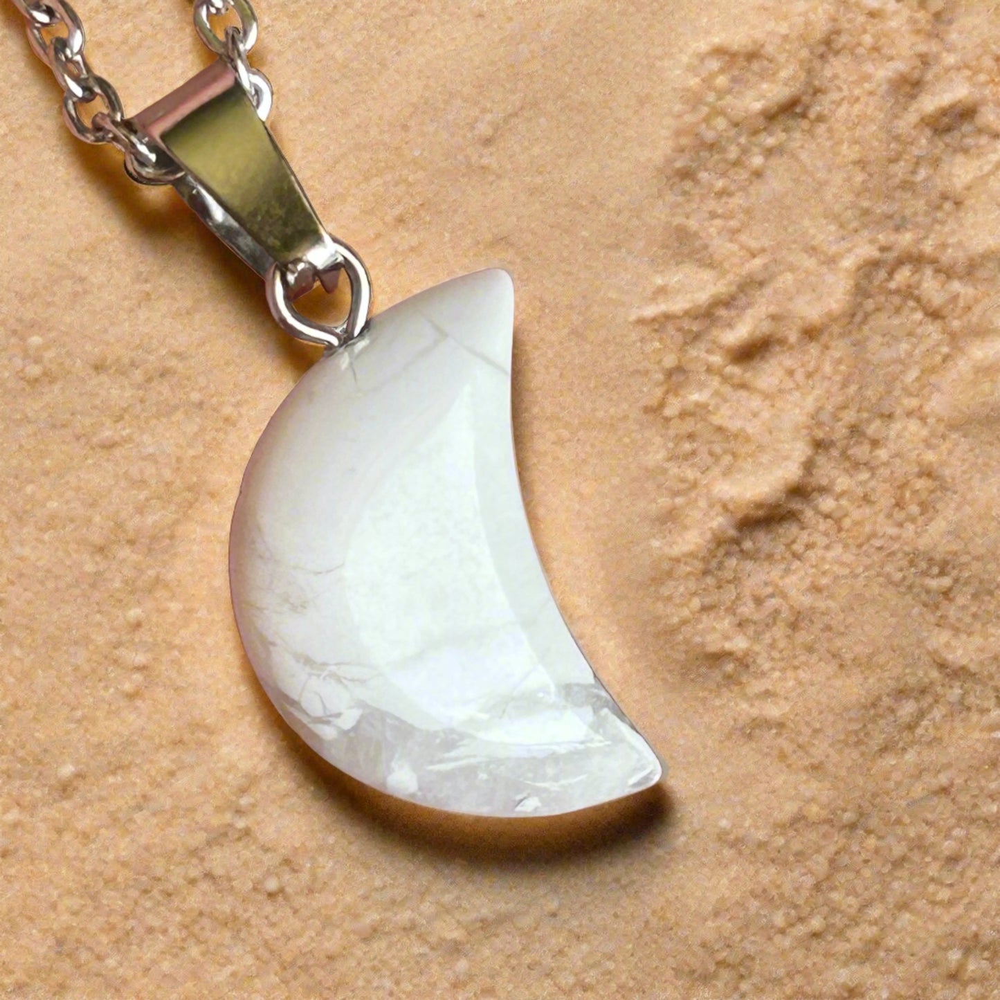 Howlite Moon Necklace