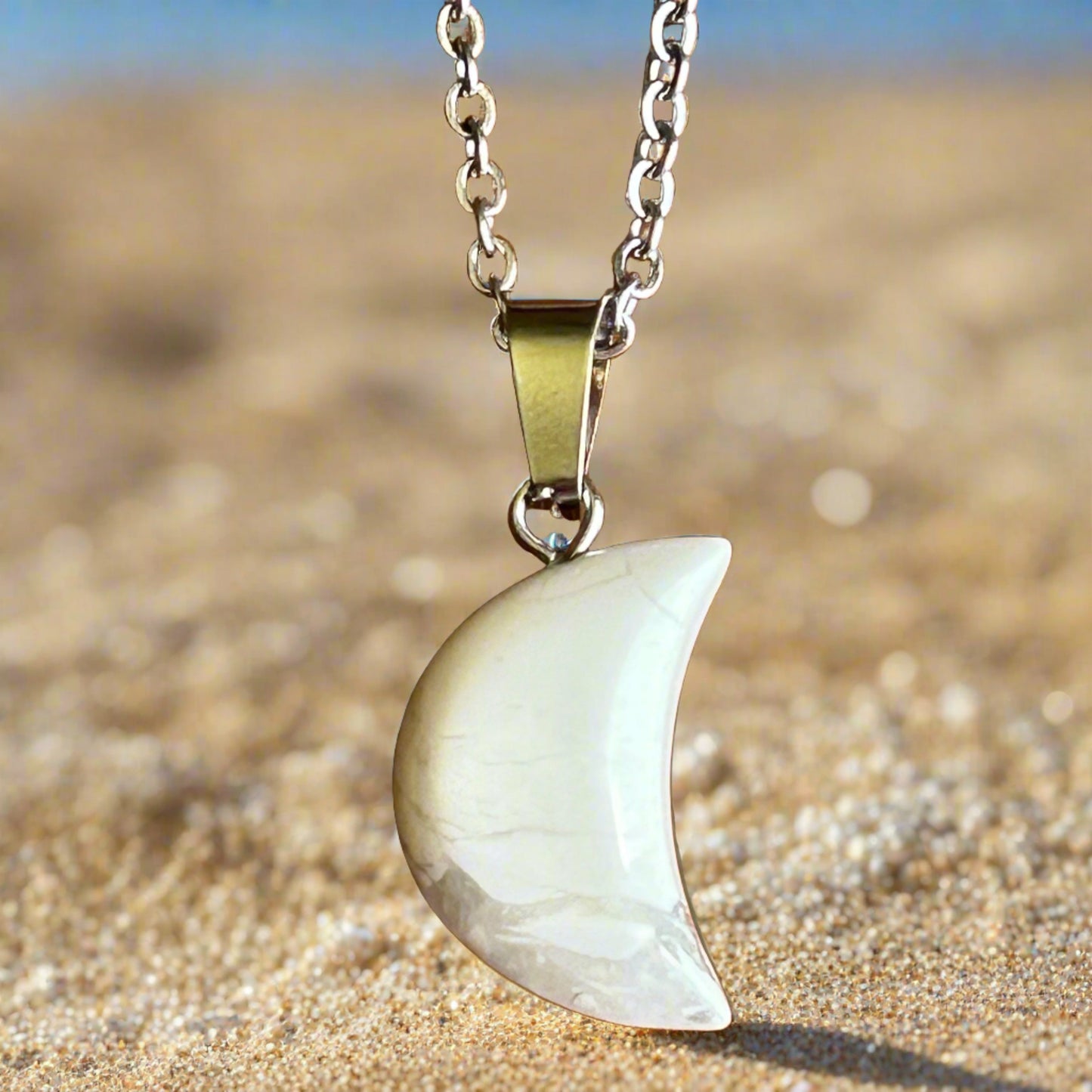 Howlite Moon Necklace