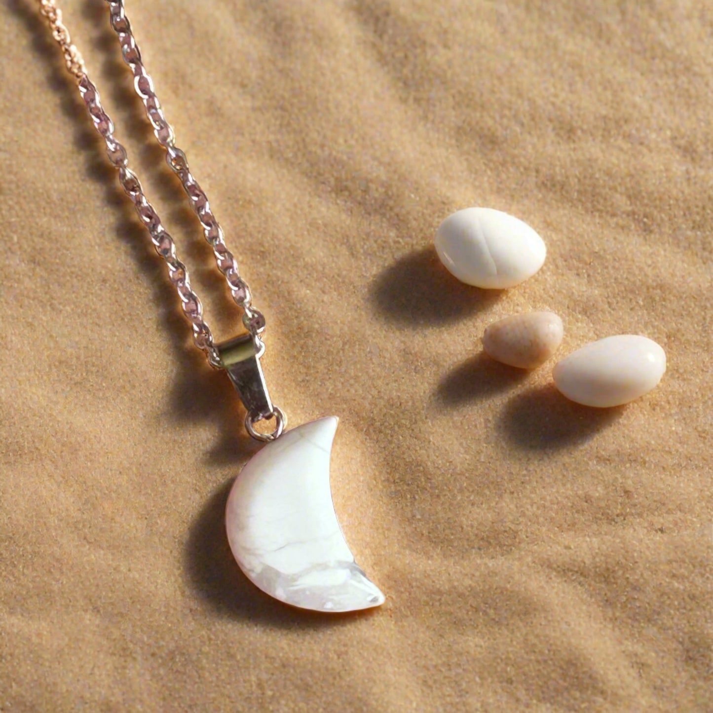 Howlite Moon Necklace