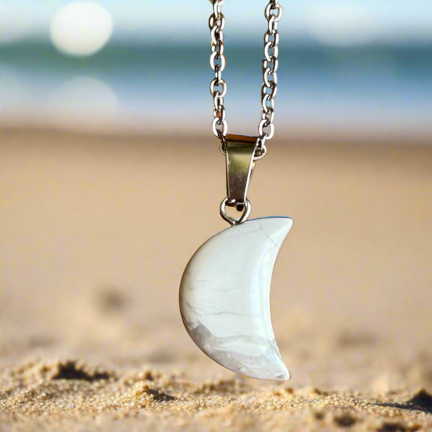 Howlite Moon Necklace